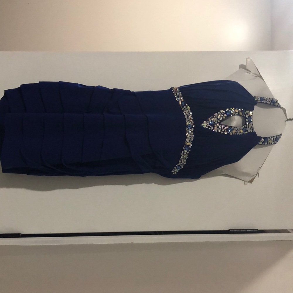 Formal blue short dress - Picture 5 of 7